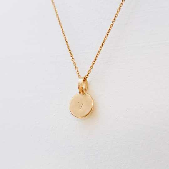 9ct Yellow Gold Disc Pendant on Chain