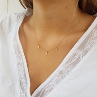 3-Disc Gold Dangle Necklace