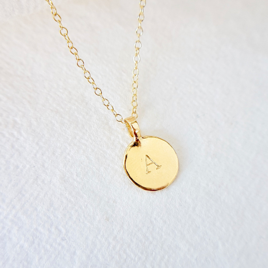 10K Yellow Gold Small Charm Disc Necklace – Adorned by Ruth