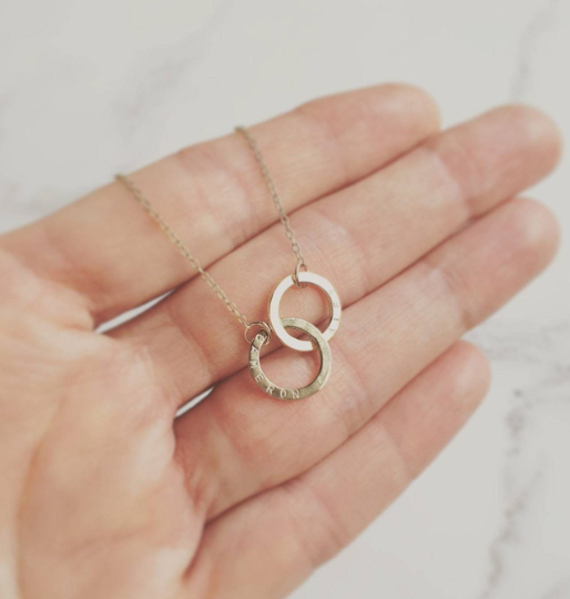 Linked by Love Gold Circles Necklace