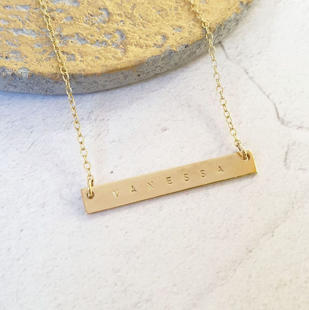 Gold Nameplate Necklace