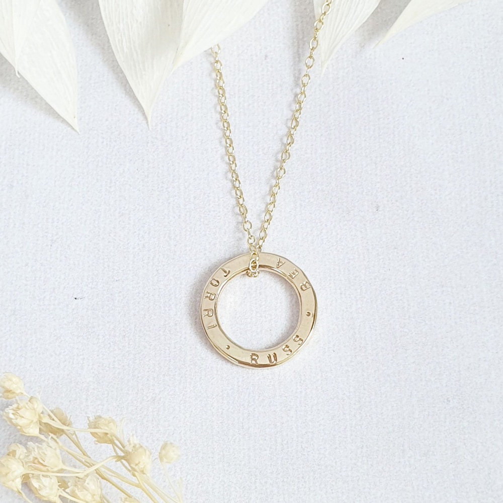 Graduated Disc Necklace 14K Yellow Gold 16