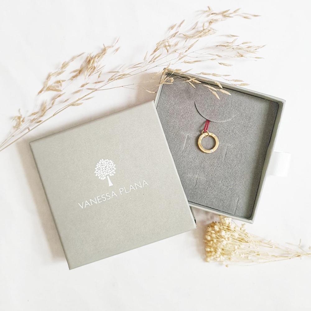 Classic Gold and Diamond Circle Charm