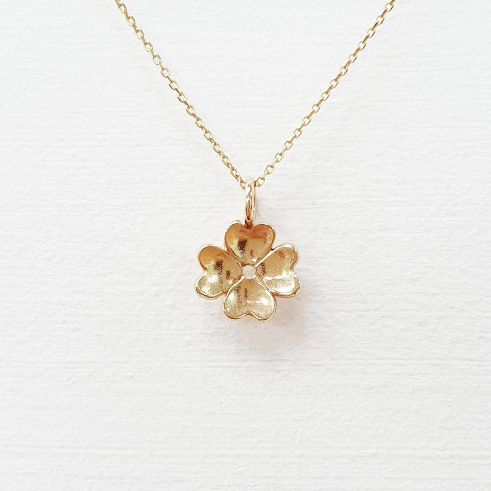 Teeny Tiny Gold Clover Necklace