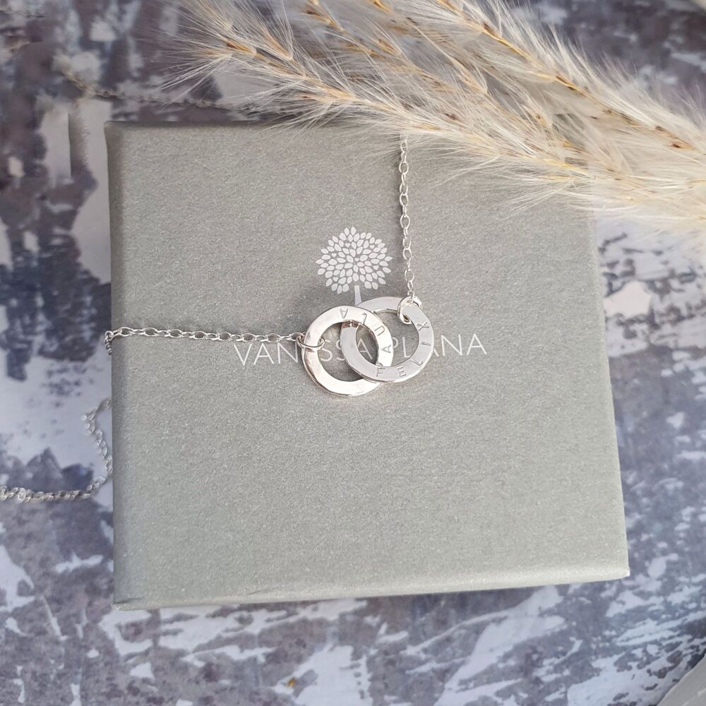 Teeny Tiny Linked by Love Silver Necklace