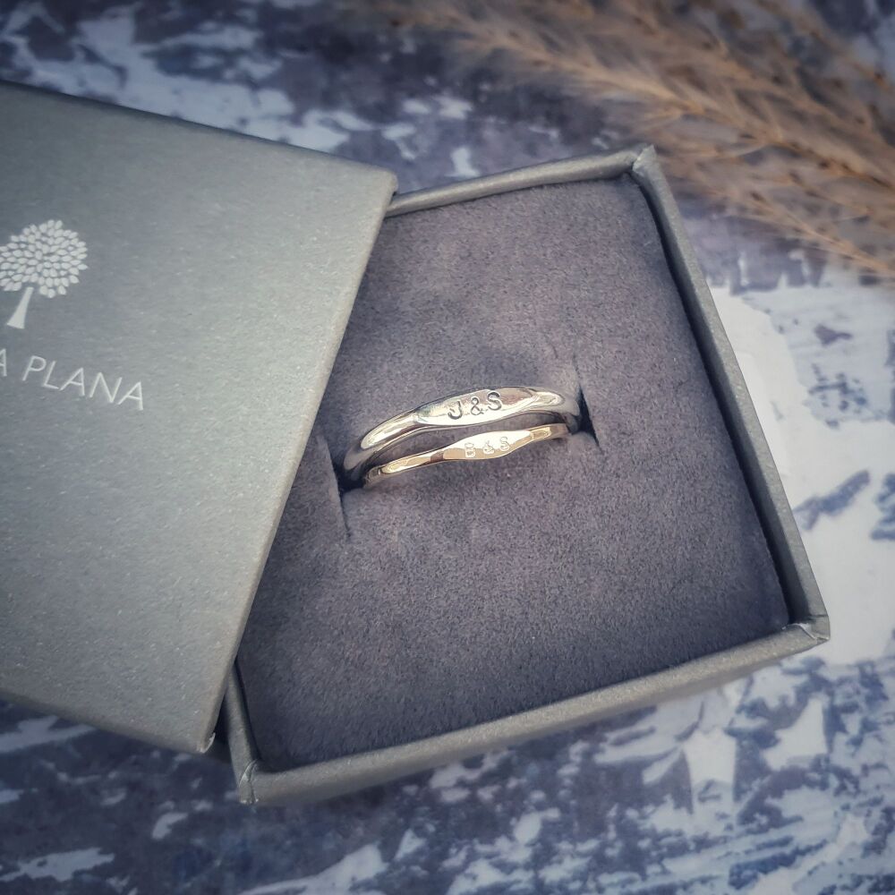 Mini Personalised Silver Signet Ring