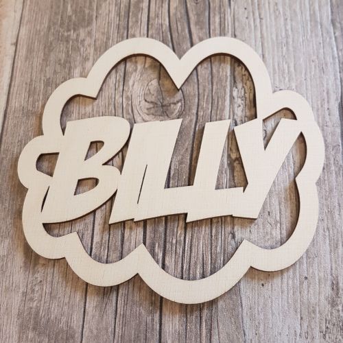 Comic Book Rounded Bubble with NAME Cut Out - 0477