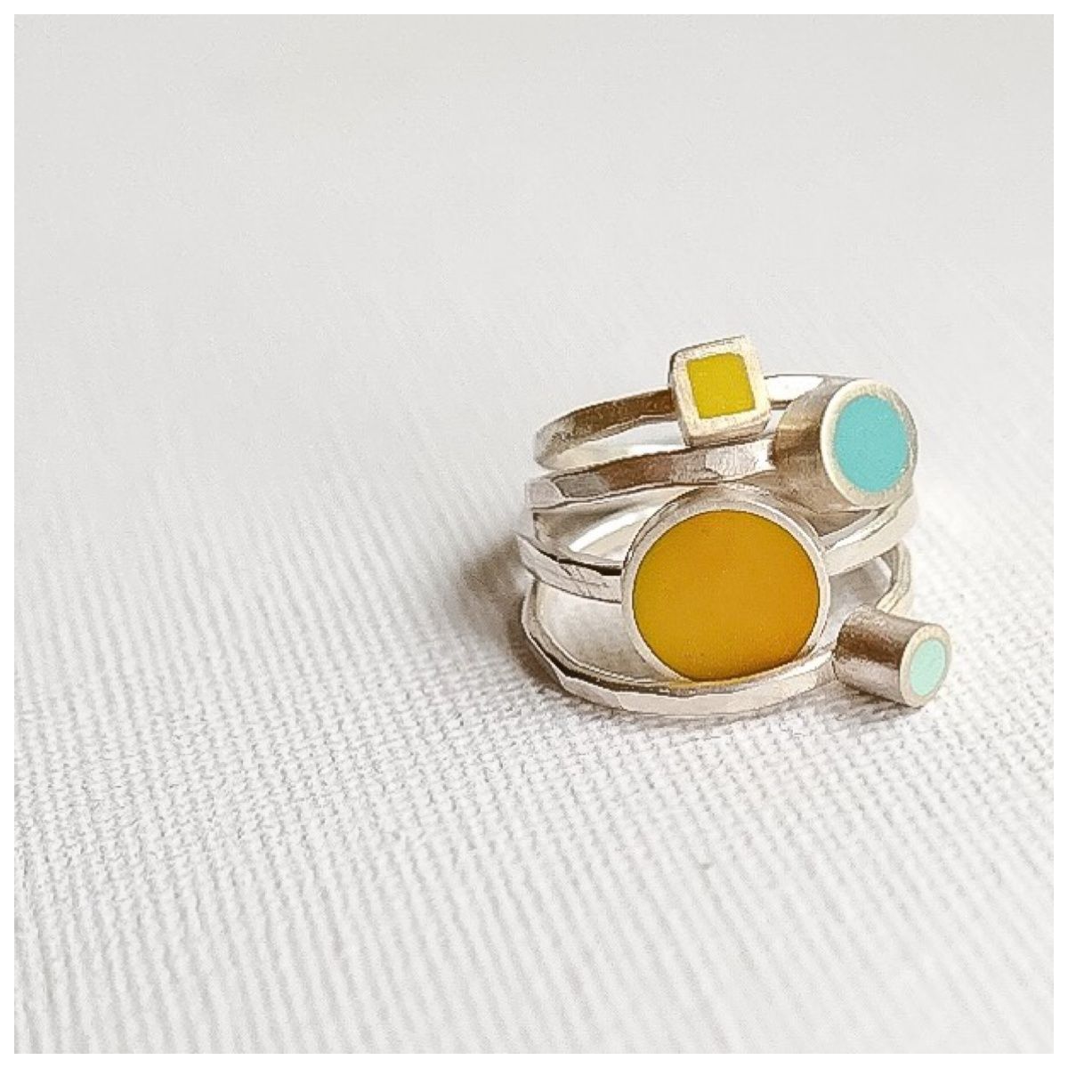 Colourful Stacking rings by Colour Designs