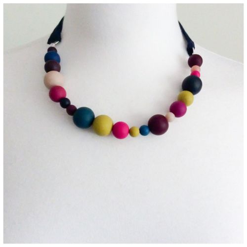 Random Bead Necklace in Autumnal Colours