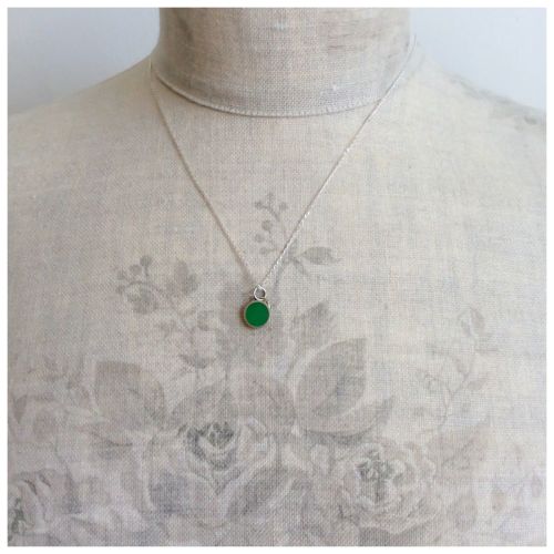Colour Dot Pendant Emerald Green (Large)