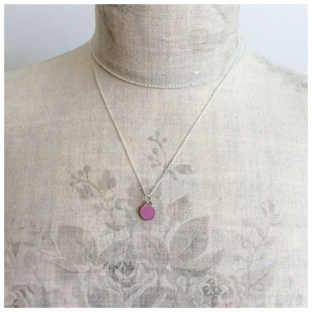 Colour Dot Pendant Raspberry Pink (Large)