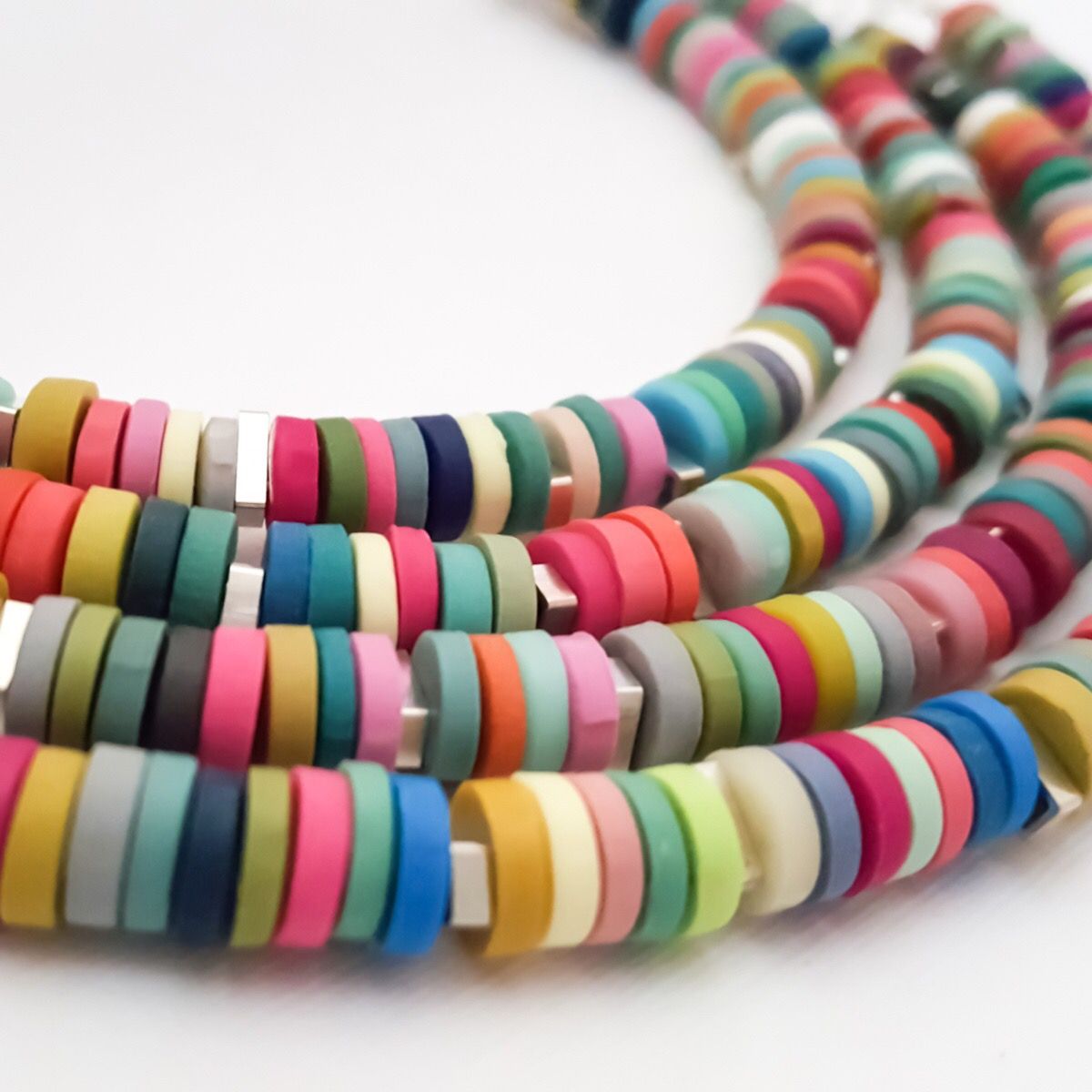 Multicoloured tiny disc bead necklace Colour Designs