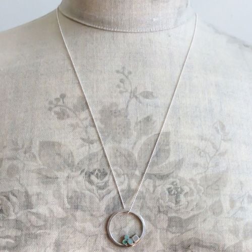 Multi Dot Pendant in Grey and Pale Blues