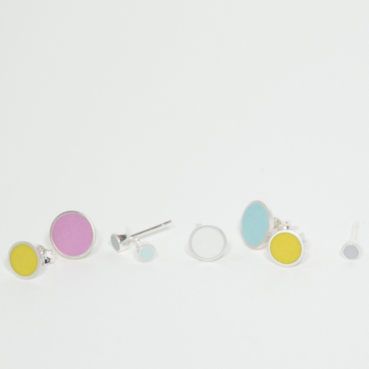 Multi Coloured Dot Stud Earrings by Colour Designs Jewellery