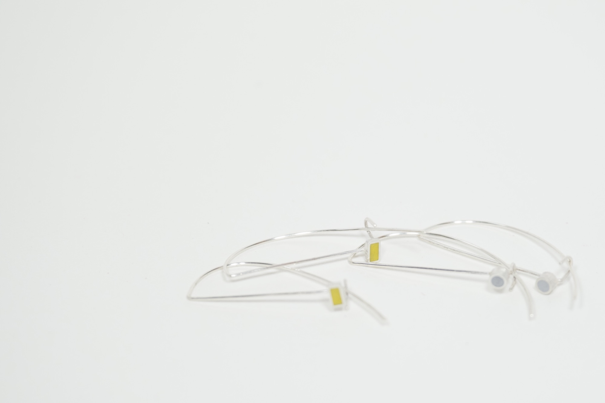 Contemporary Handmade silver and resin earrings by Colour Designs Jewellery