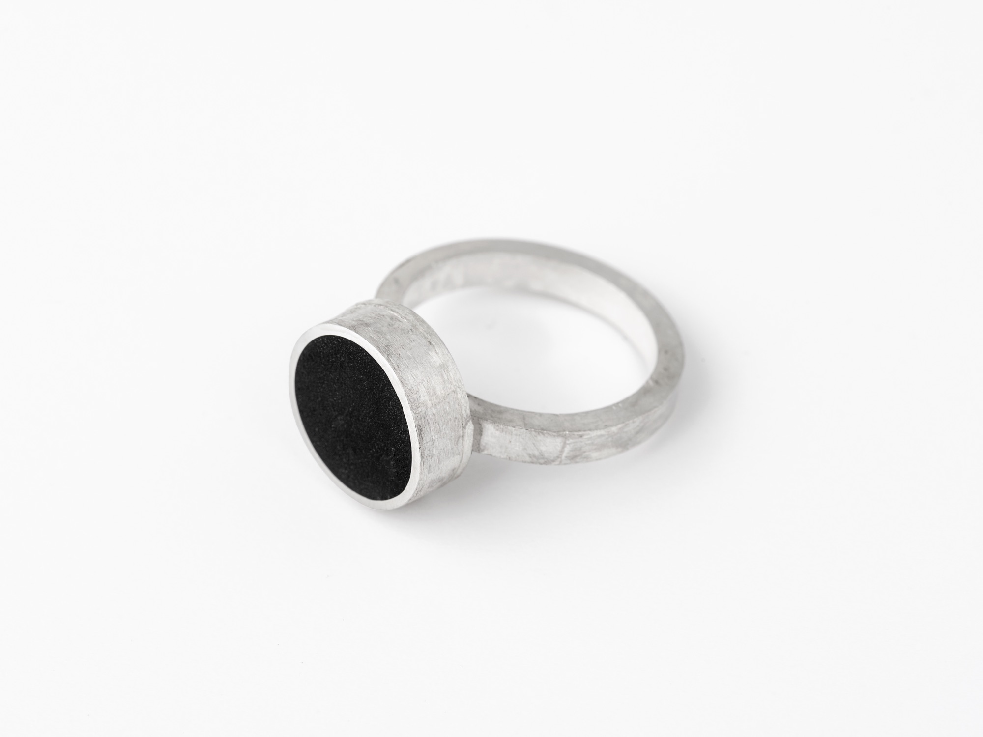 Statement black resin and silver ring by Clare Lloyd of Colour Designs Jewellery