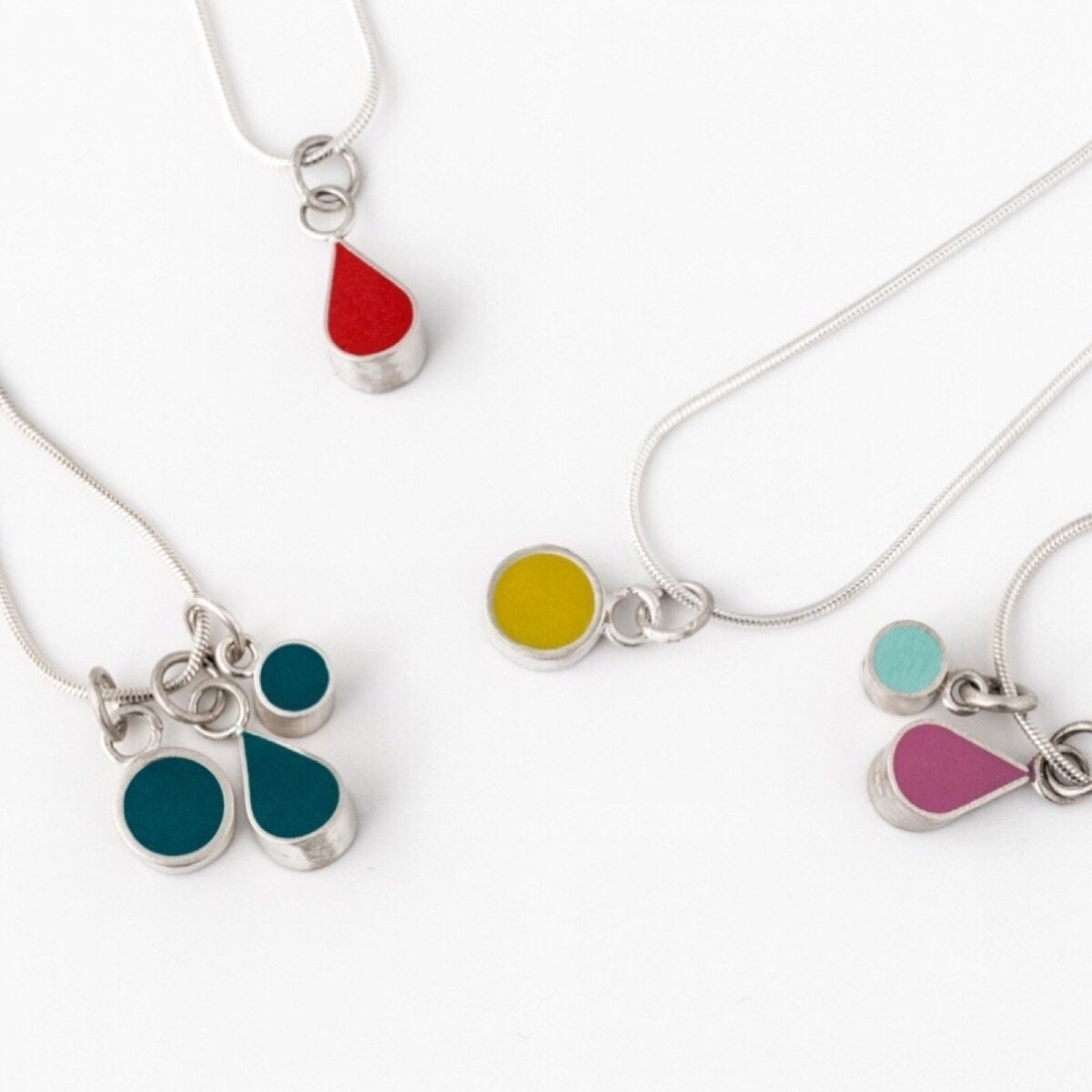 Colour Dot Pendant Necklaces Colour Designs Jewellery
