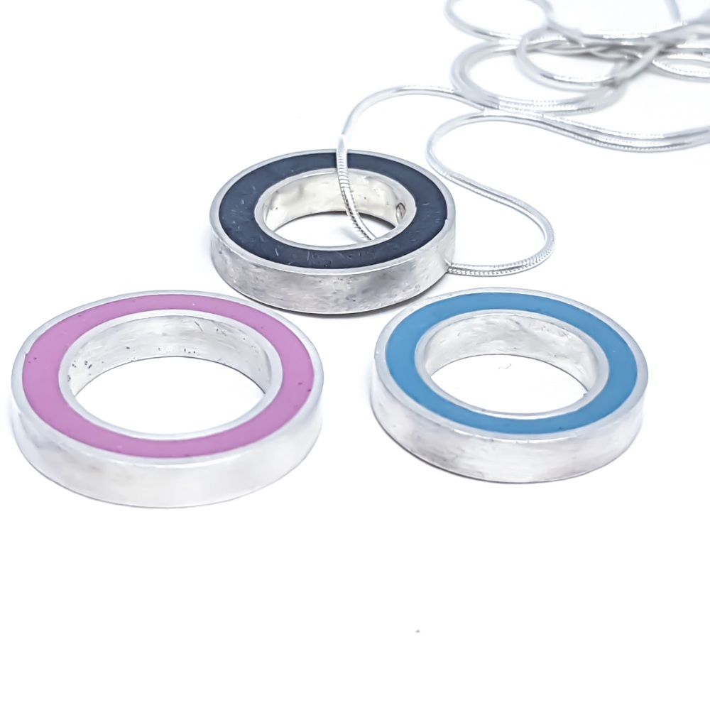 Colour Block Pendant Necklace in various colours