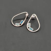 Raindrop Inside Dot Recycled Silver Stud Earrings  