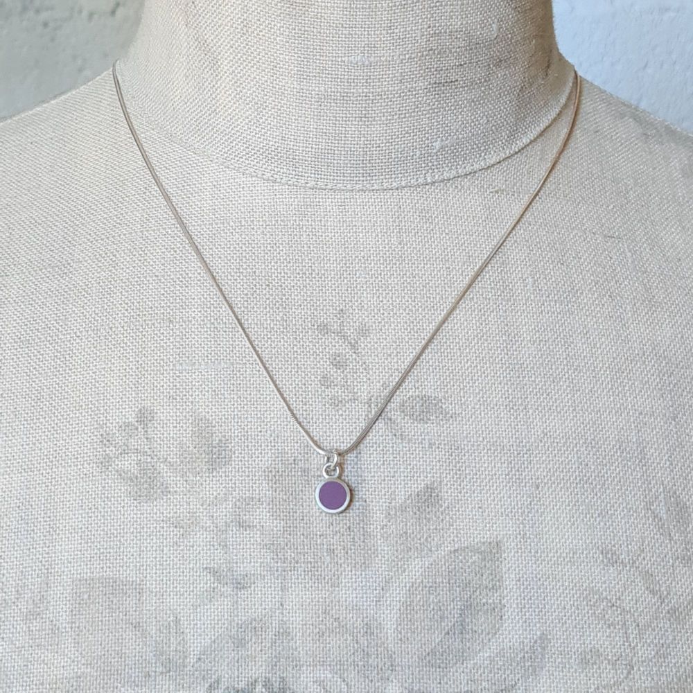 Double Side Circle Colour Dot Pendant in Purple