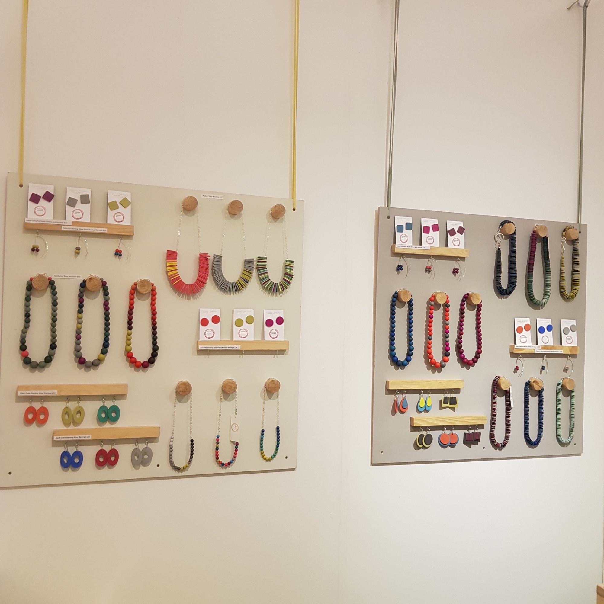 Colour Designs Jewellery display at Made by Hand Cardiff 2019 