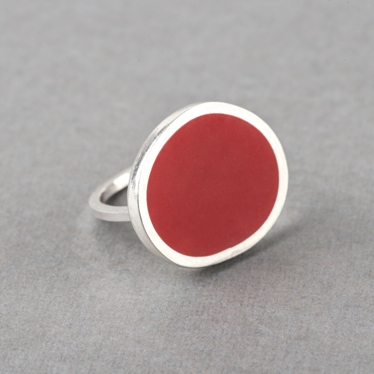 Red Statement recycled silver and resin Ring Colour Designs