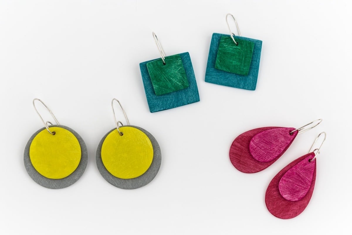 Handmade statement polymer clay earrings by Colour Designs Jewellery