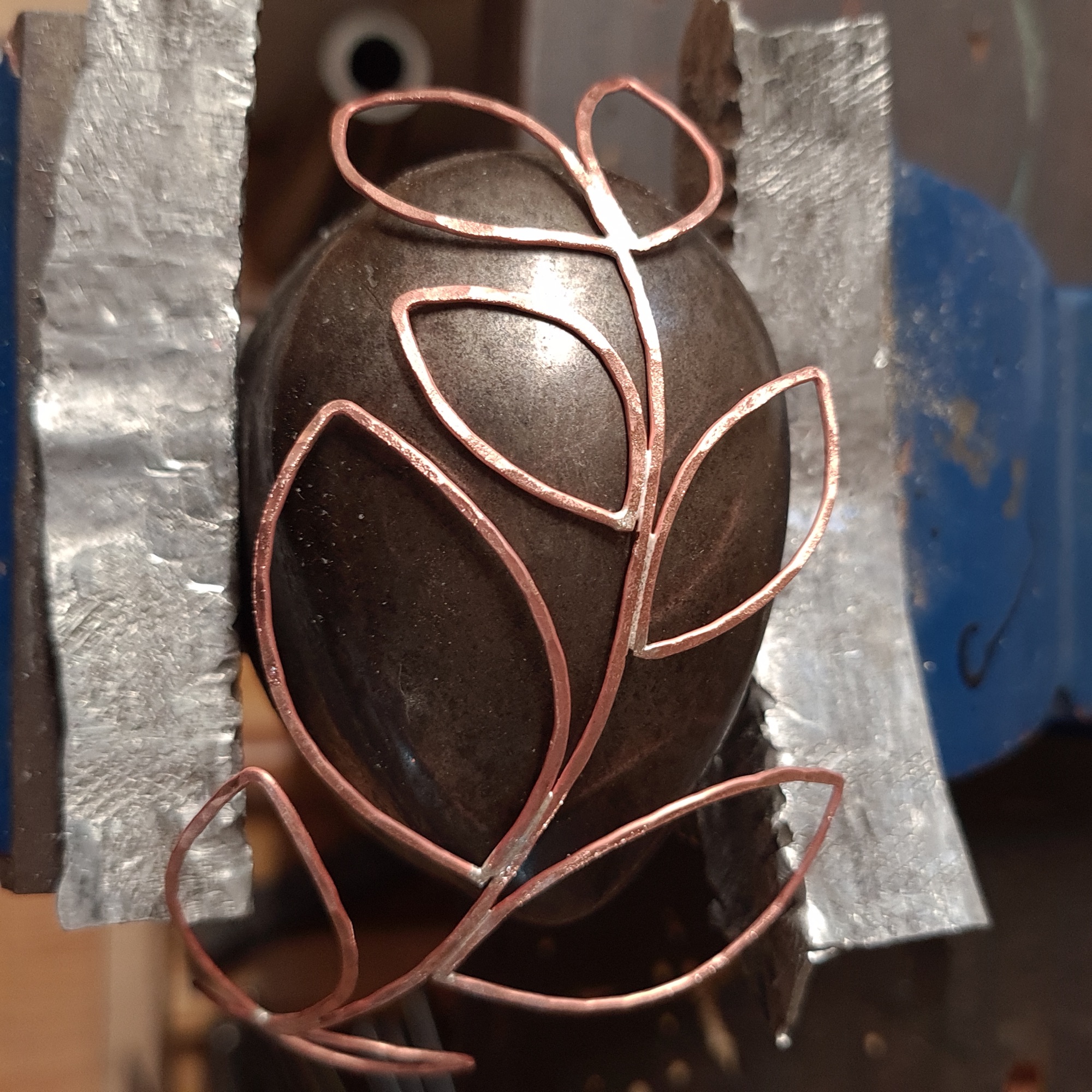 making a leaf shapred bridal headpiece from copper