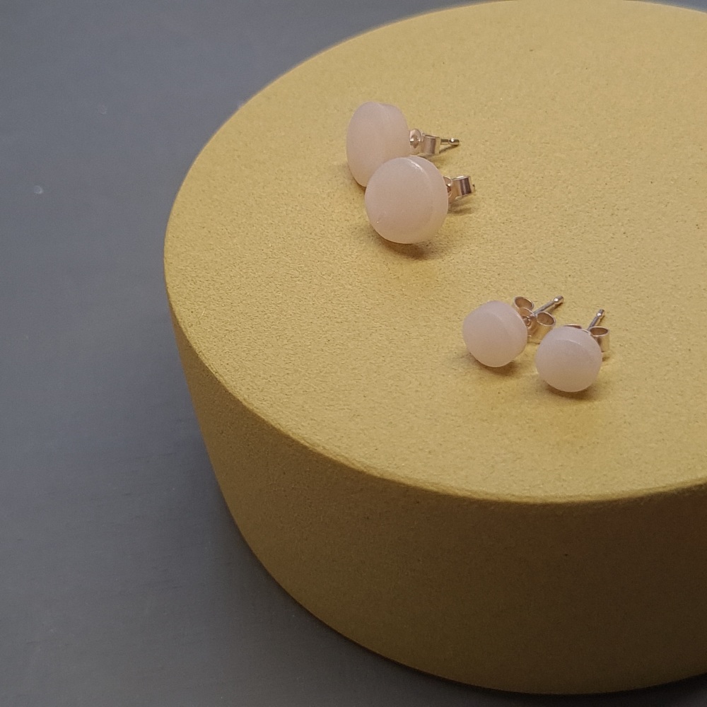 Multi Set of Polymer Clay Studs - two pearl white pairs