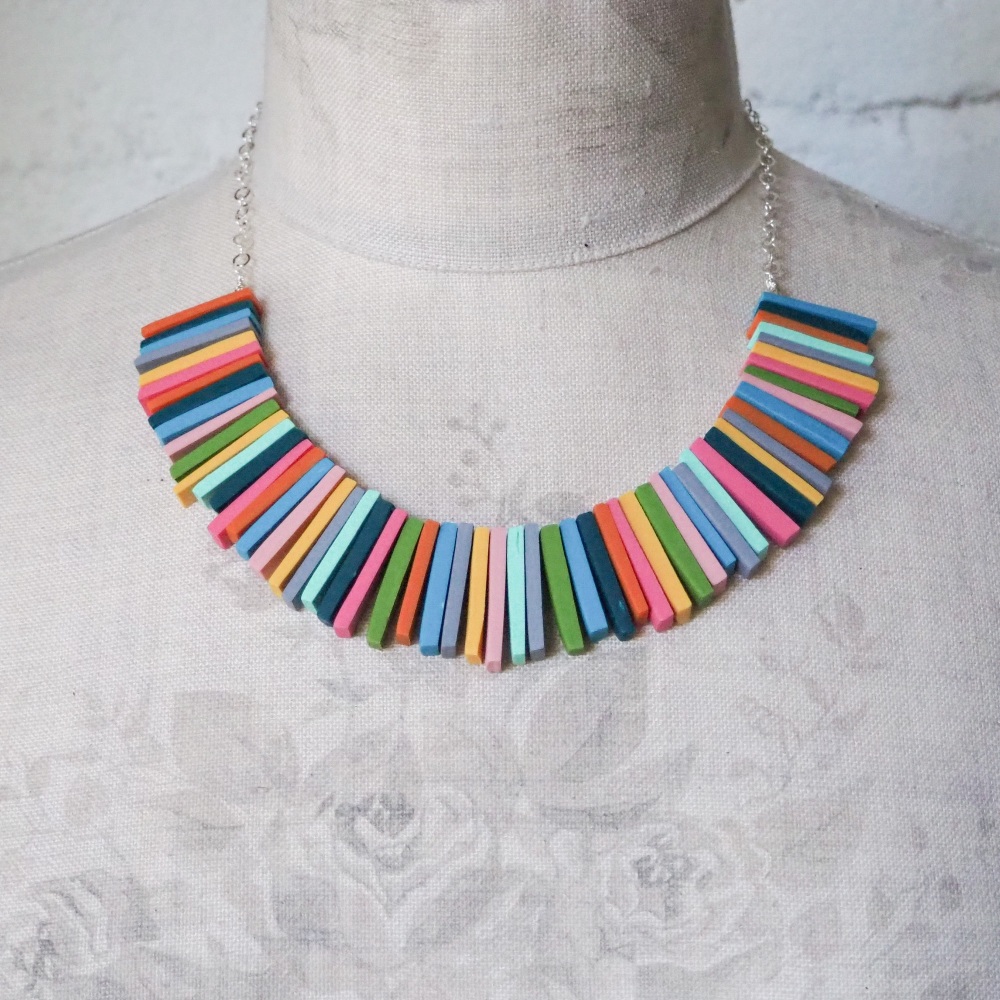 Modern Deco Necklace in Mid Century Multi Colours