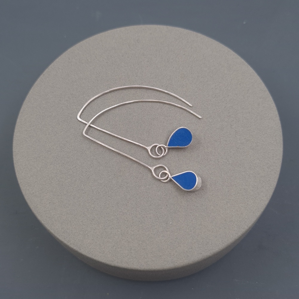 Raindrop Earrings in Cobalt Blue