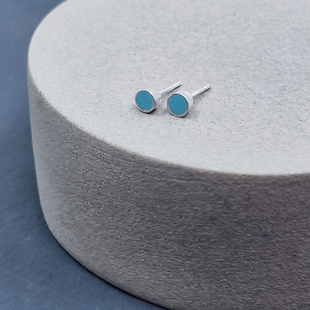 Colour Dot Studs - Small Turquoise