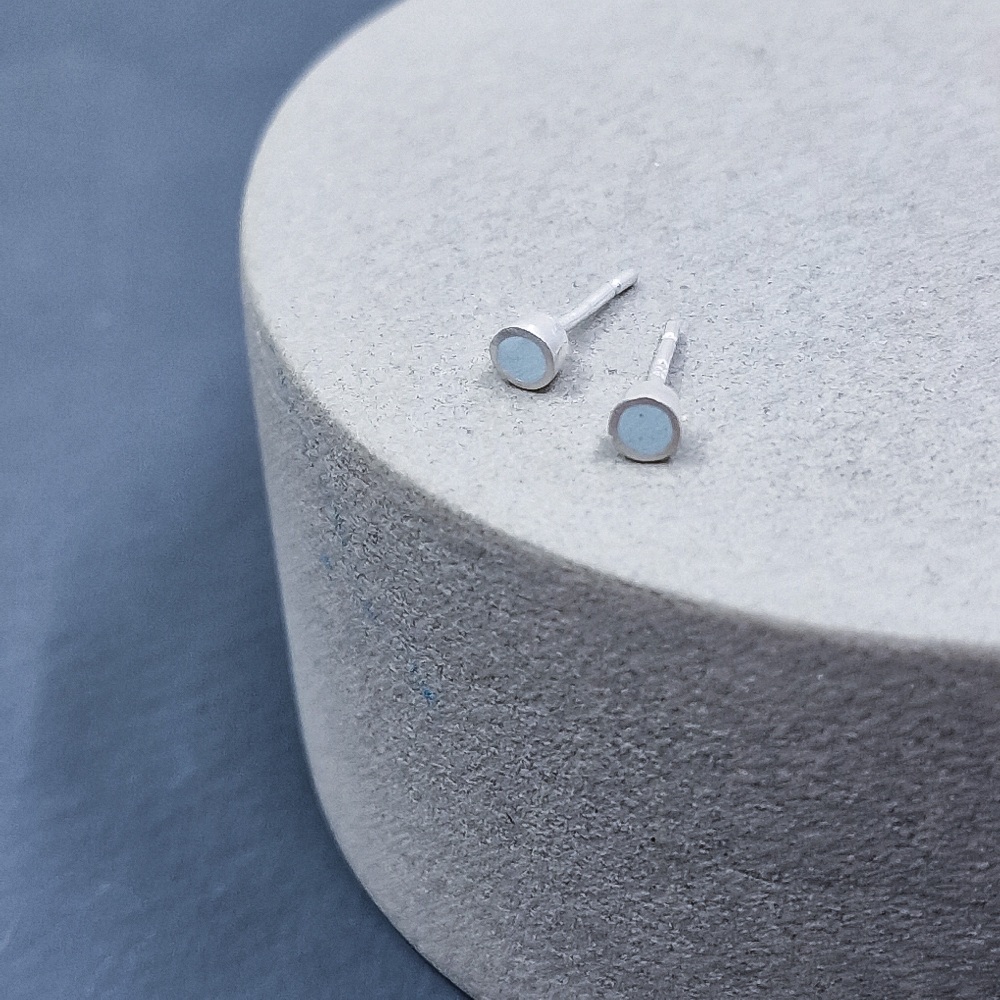 Colour Dot Studs - Tiny - Aqua