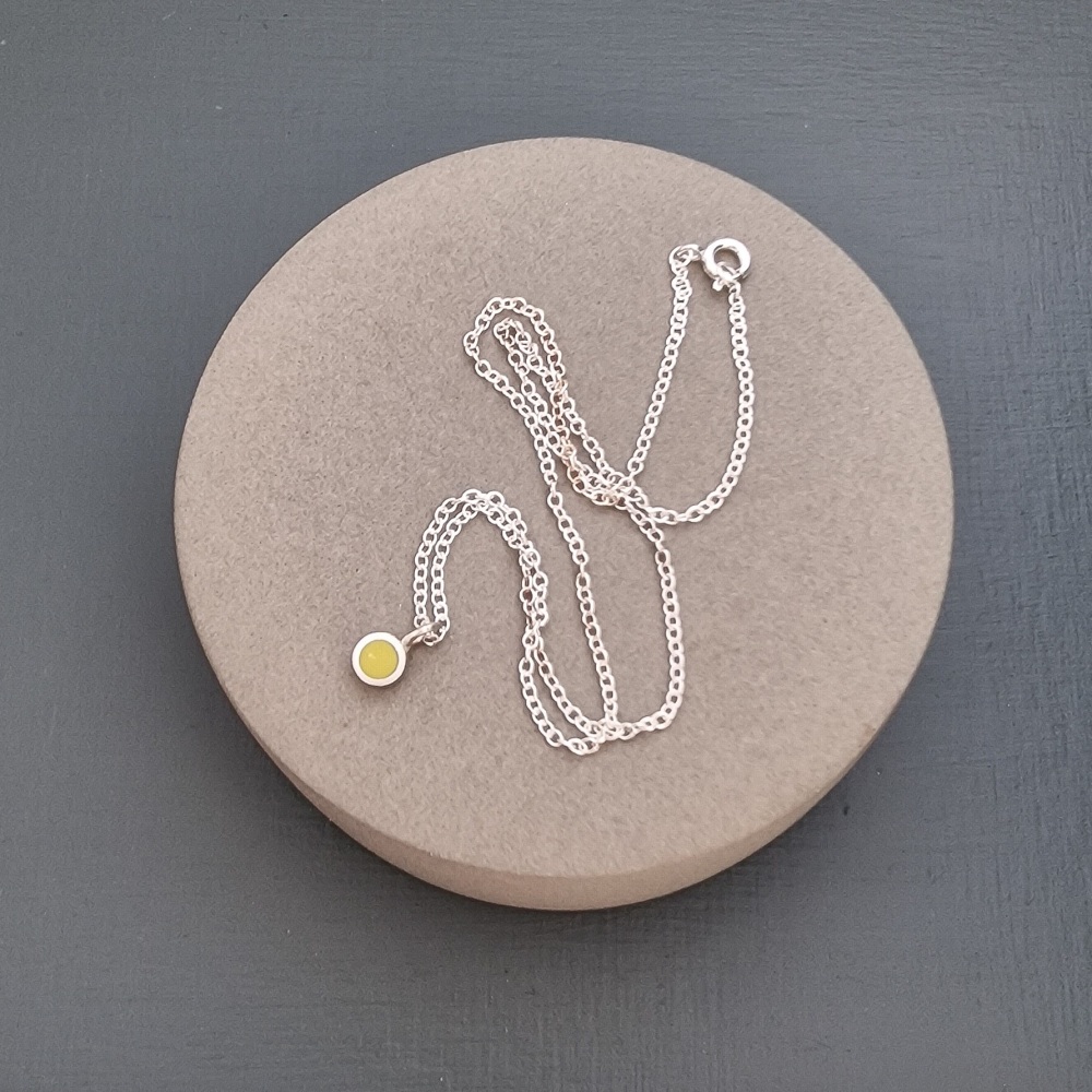 Colour Dot Small Circle Pendant Yellow