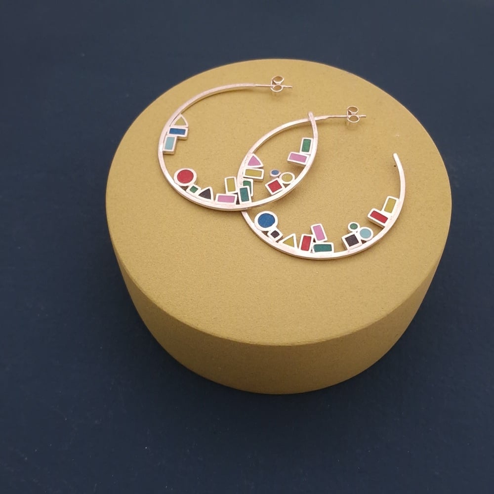 Large Kaleidoscope Hoop Stud Earrings