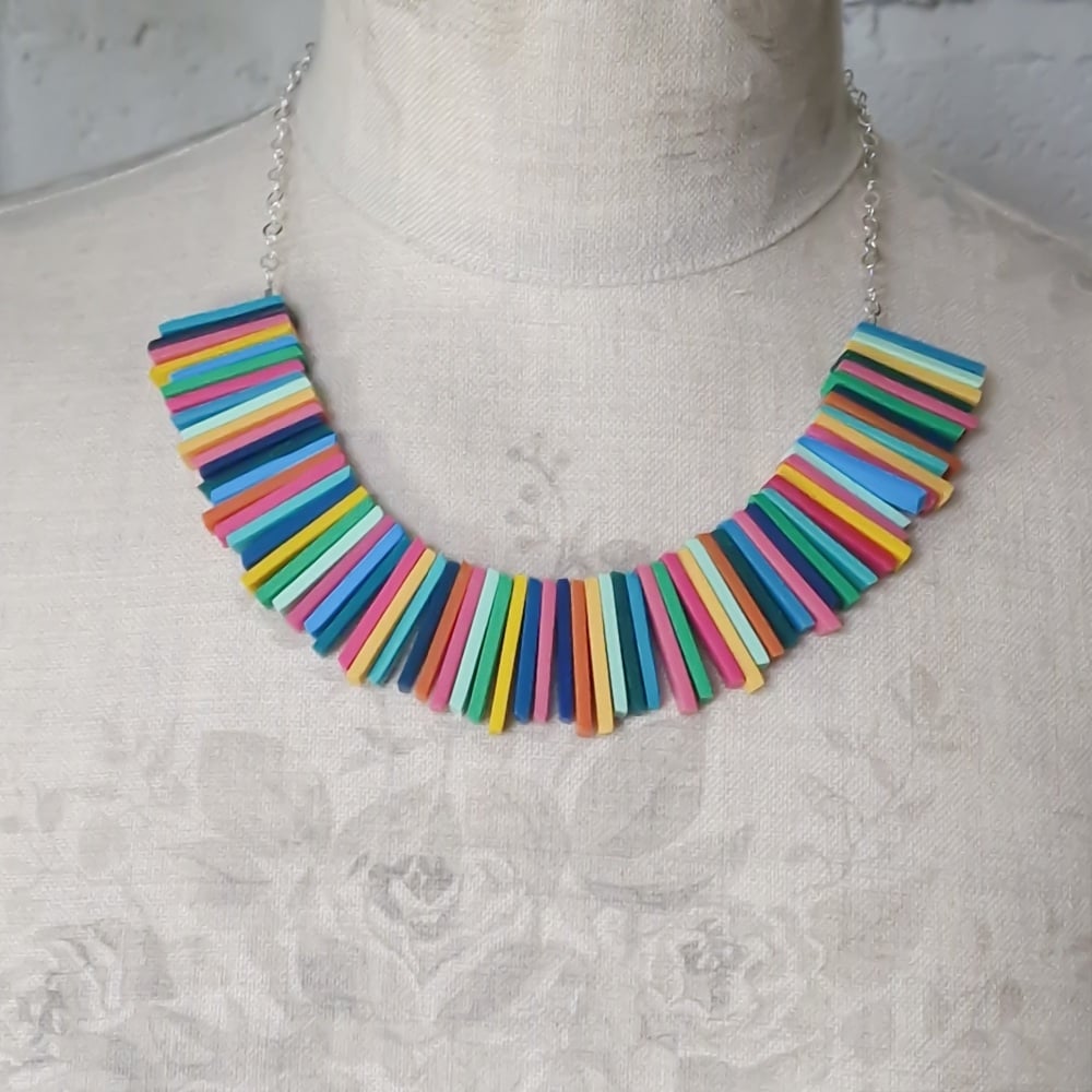 Modern Deco Necklace in Bright Candy Multi Colours