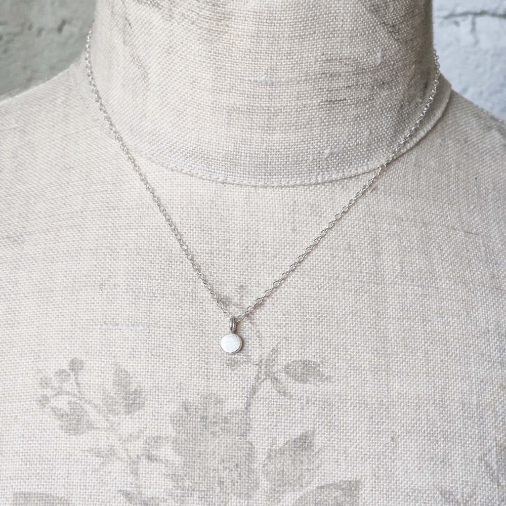 Lunar Recycled Sterling Silver Dot Pendant Tiny