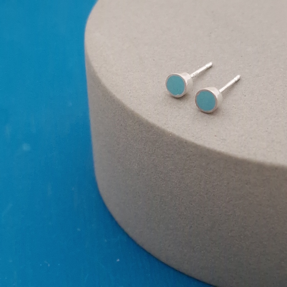 Colour Dot Studs - Small Turquoise