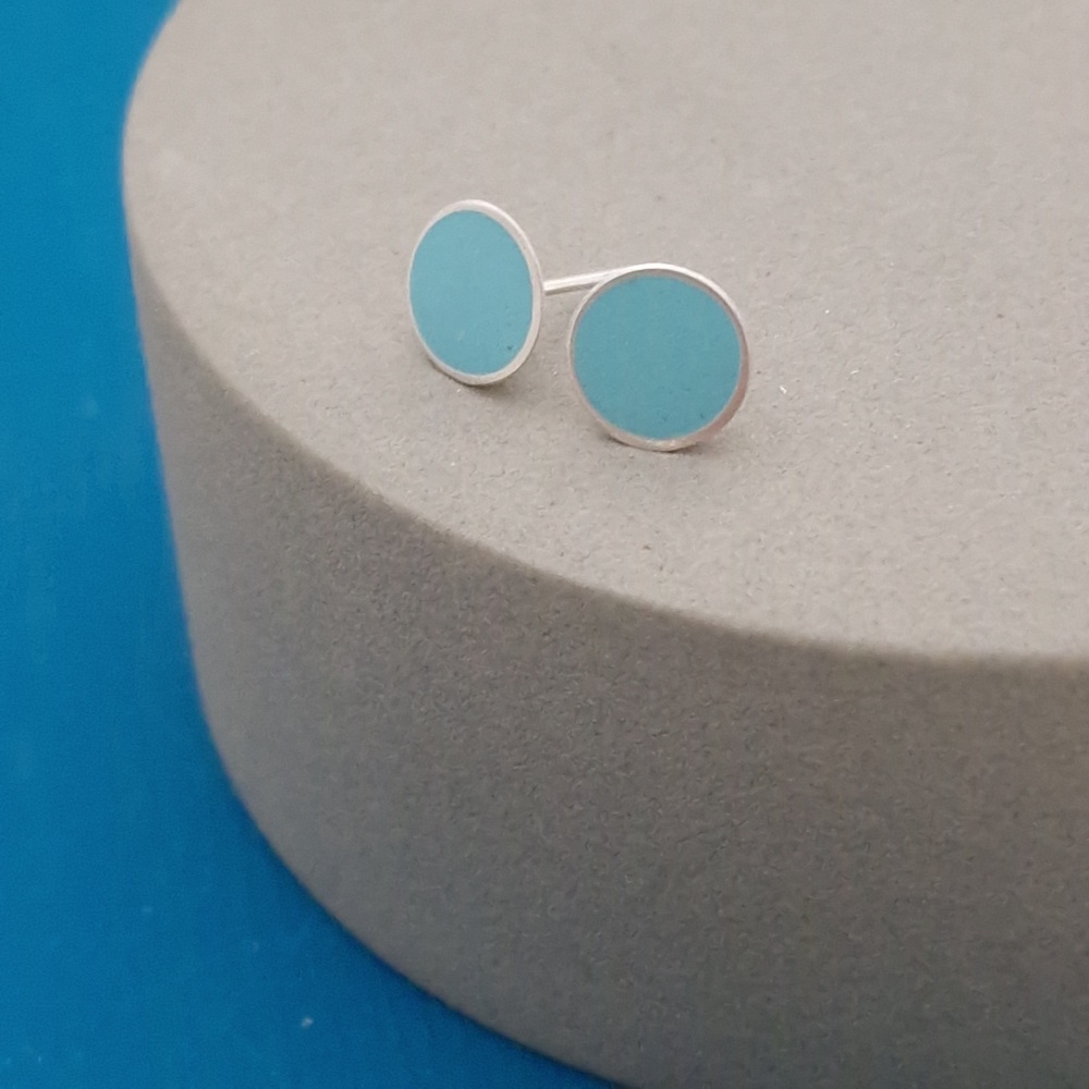 Colour Dot Studs - Large Turquoise