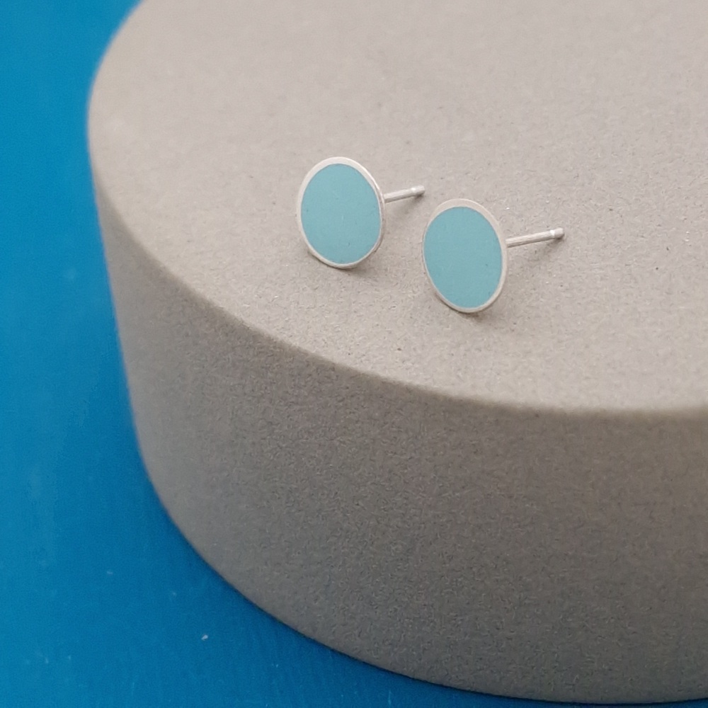 Colour Dot Studs - Large Turquoise