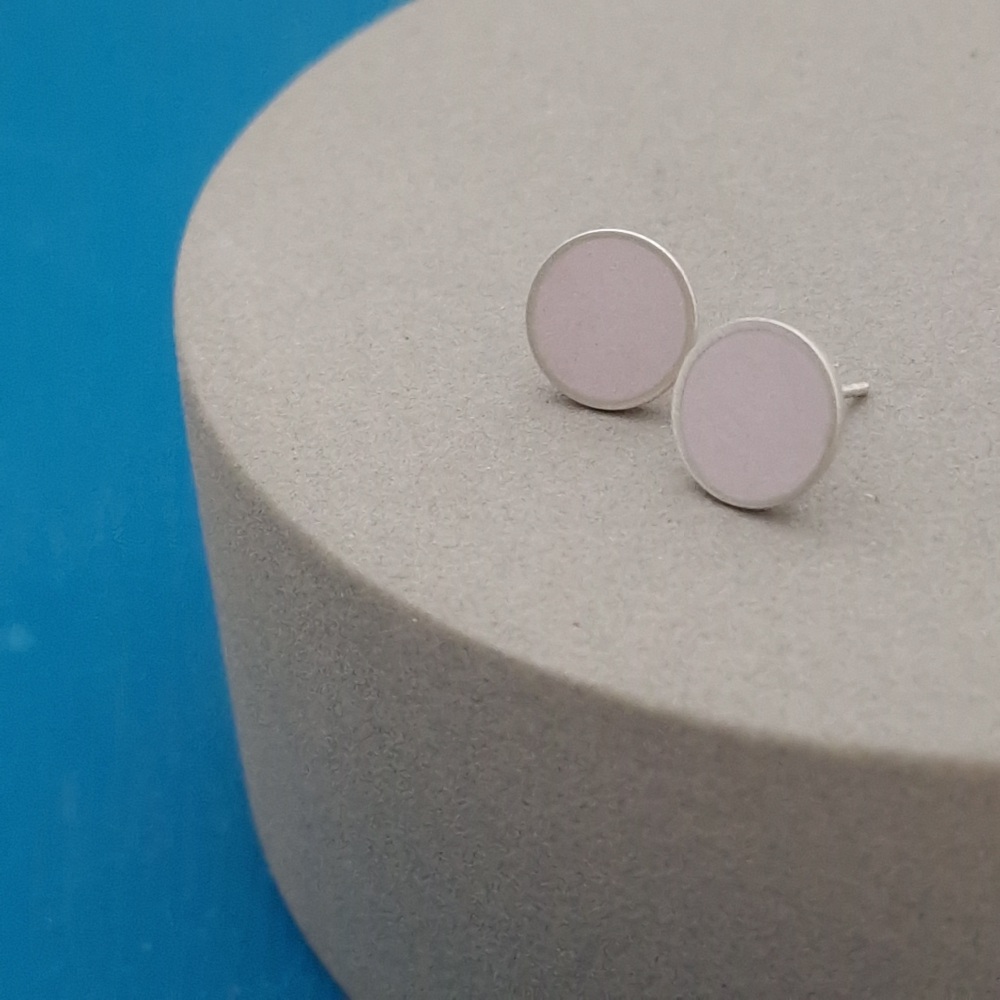 Colour Dot Studs - Large Pale Lilac
