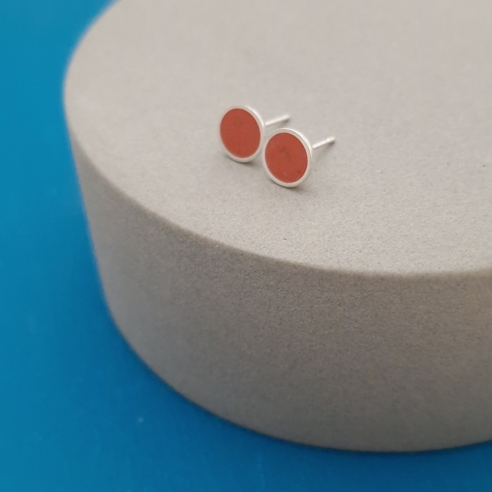 Colour Dot Studs - Medium Orange