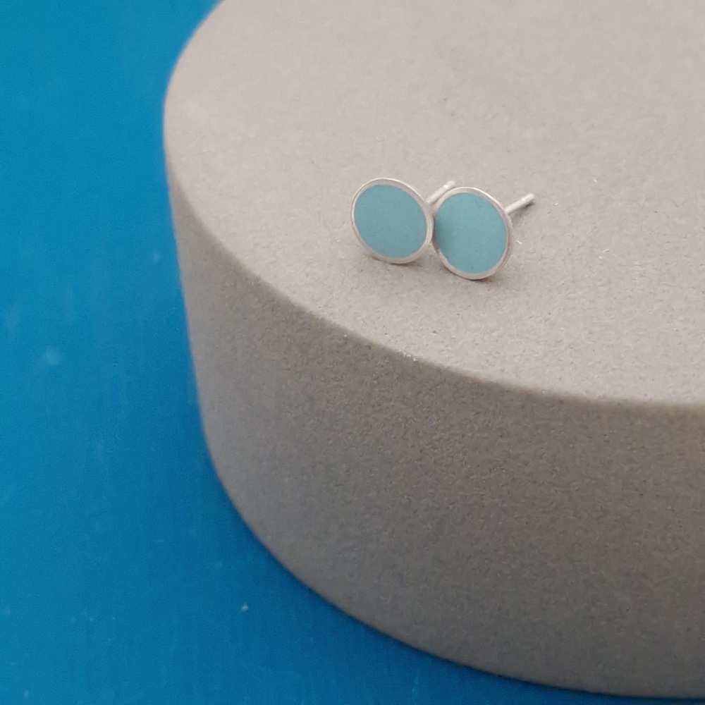 Colour Dot Studs - Medium Turquoise