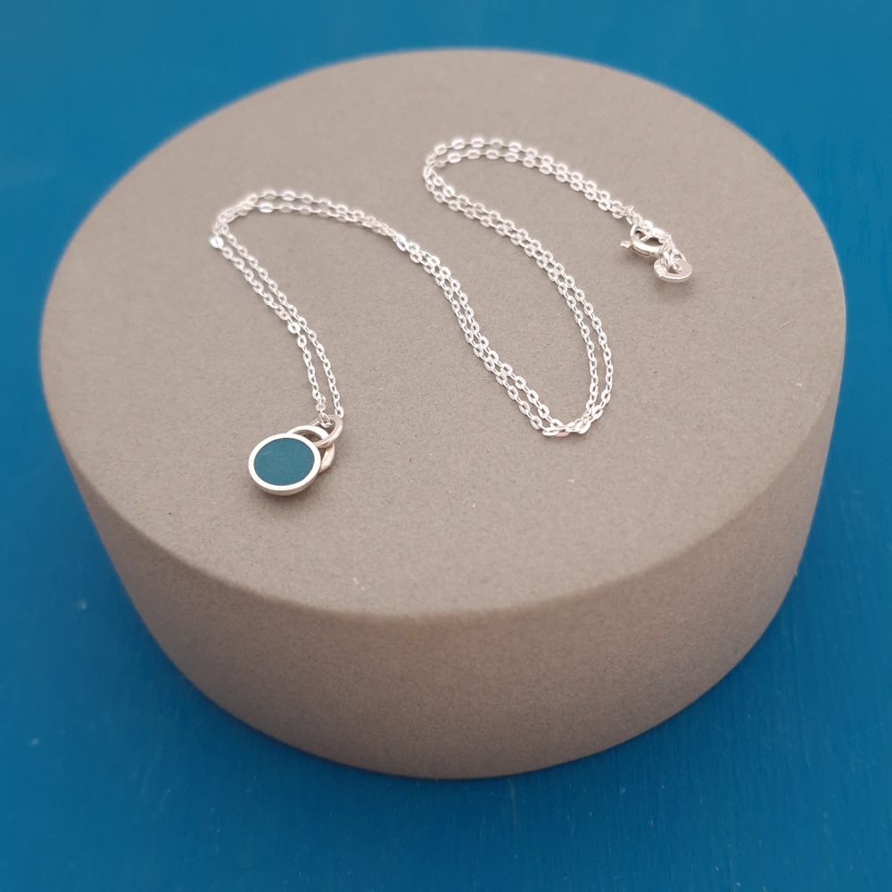 Colour Dot Pendant Medium Teal Green