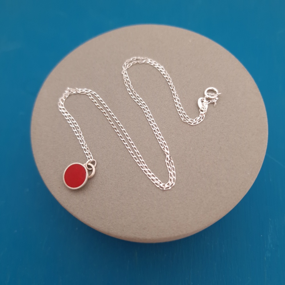 Colour Dot Pendant Large Red