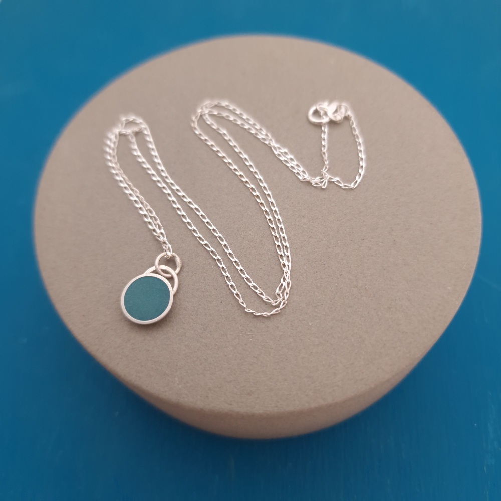 Colour Dot Pendant Large Teal Green