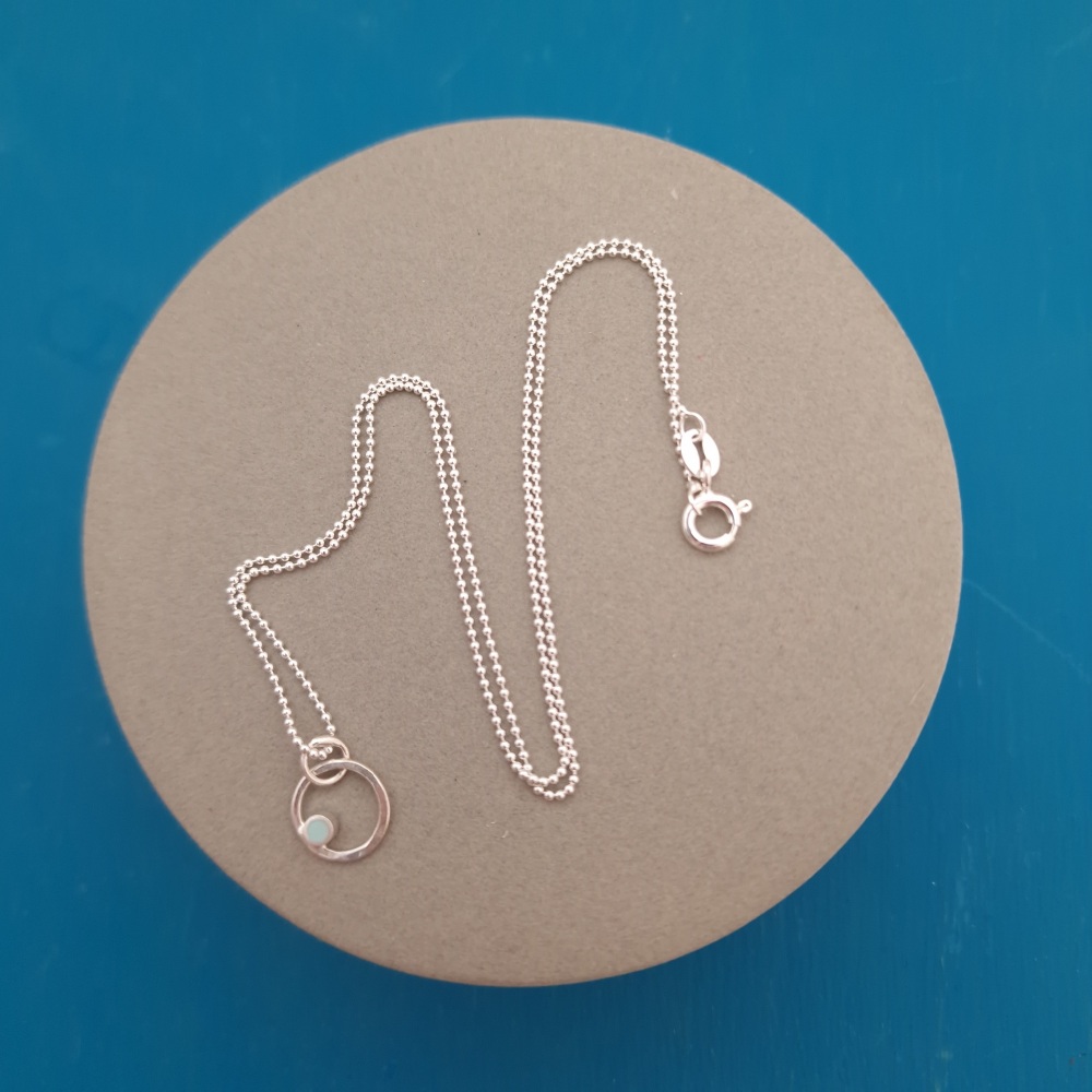 Tiny Dot Pendant Aqua