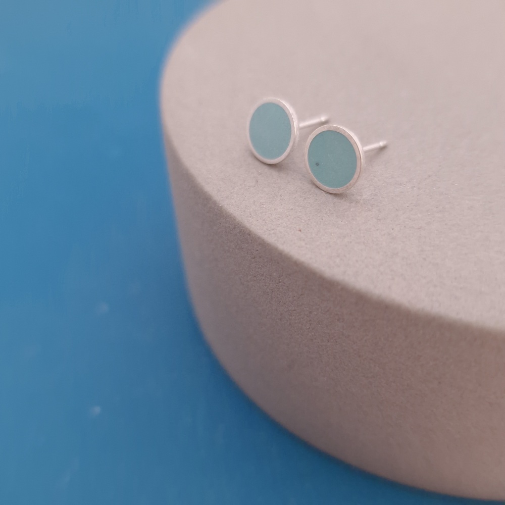 Colour Dot Studs - Medium Turquoise