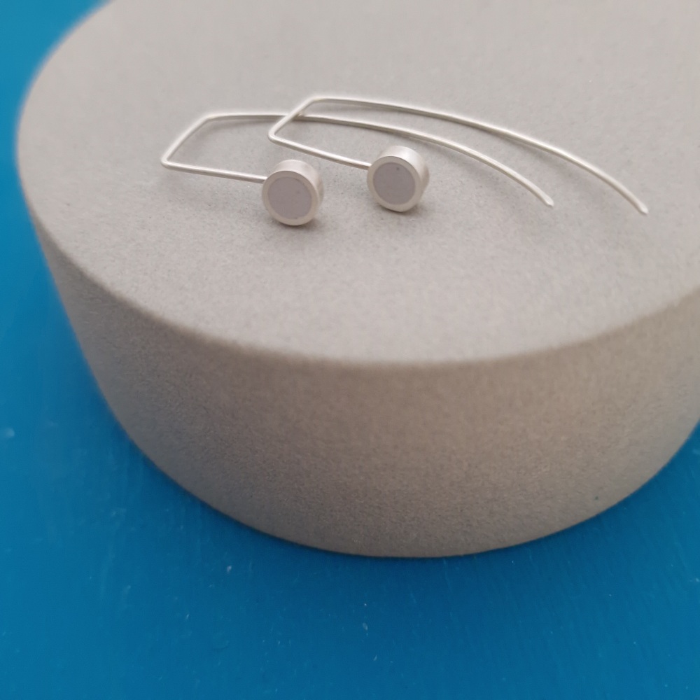 Contemporary Circle Earrings Pale Grey