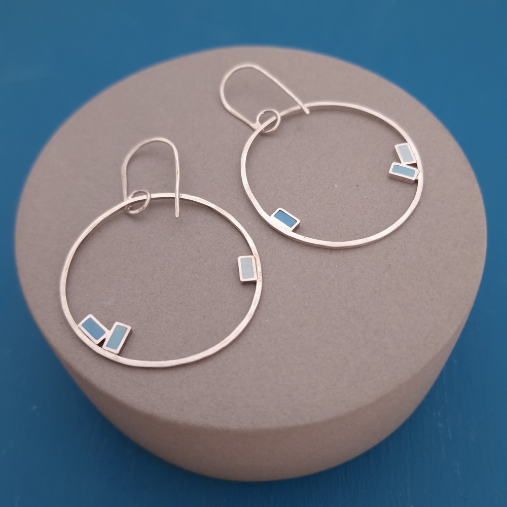 Inside Dot Dangly Hoop Earrings - Large Spring Colours